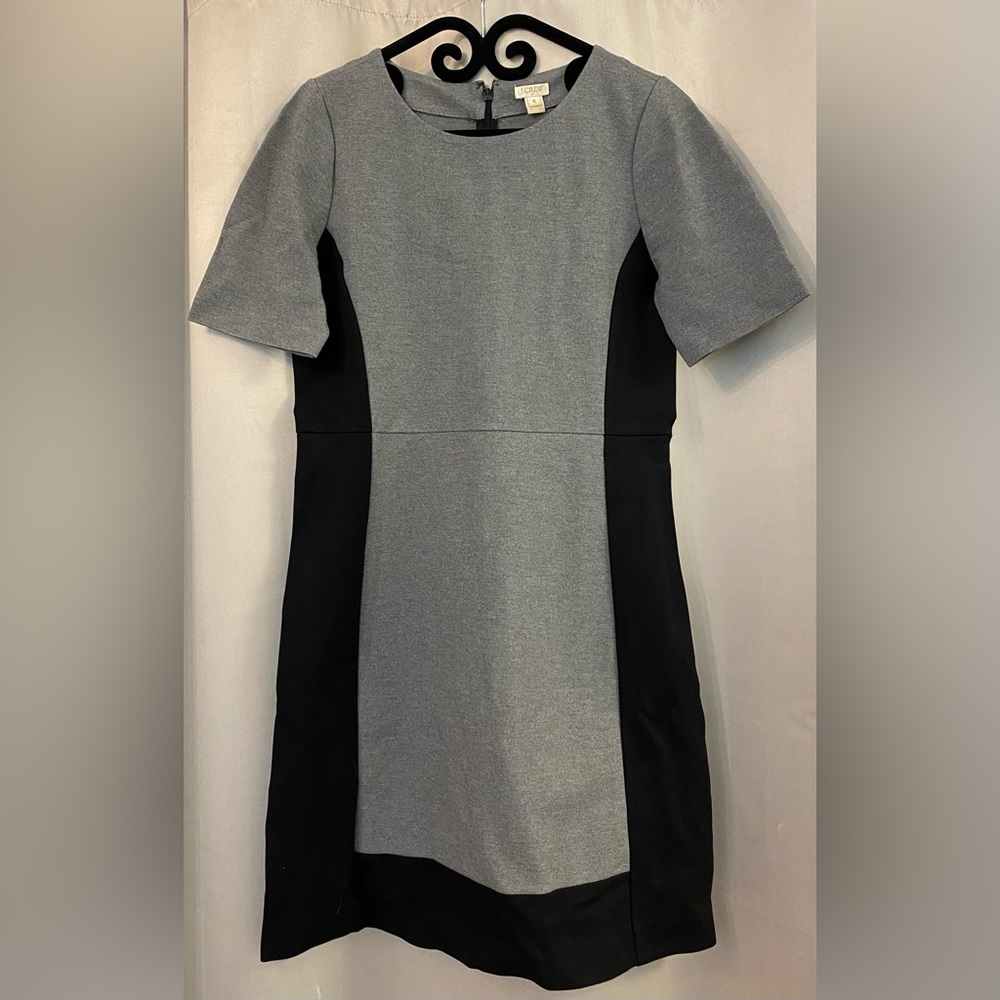 J Crew Gray/Black Color Block Dress